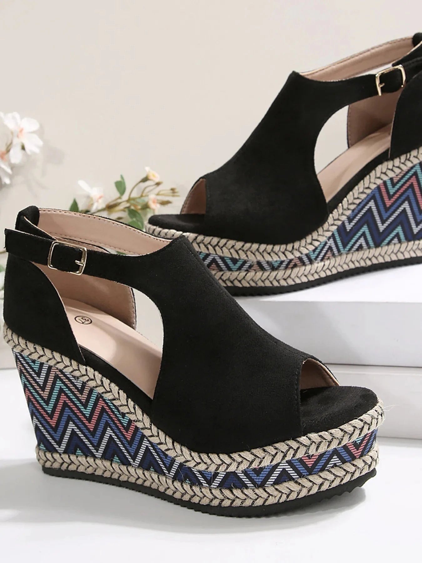 Women's Cutout Platform Wedge High Heel - ShalayeFashion