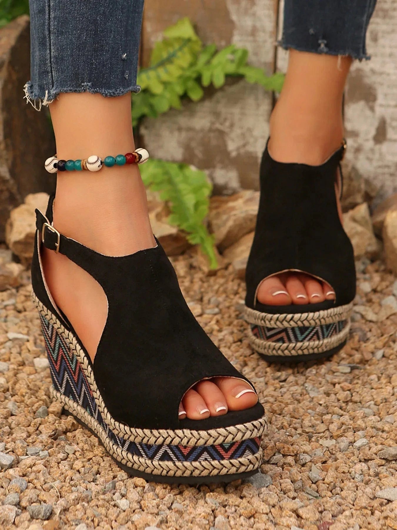 Women's Cutout Platform Wedge High Heel - ShalayeFashion