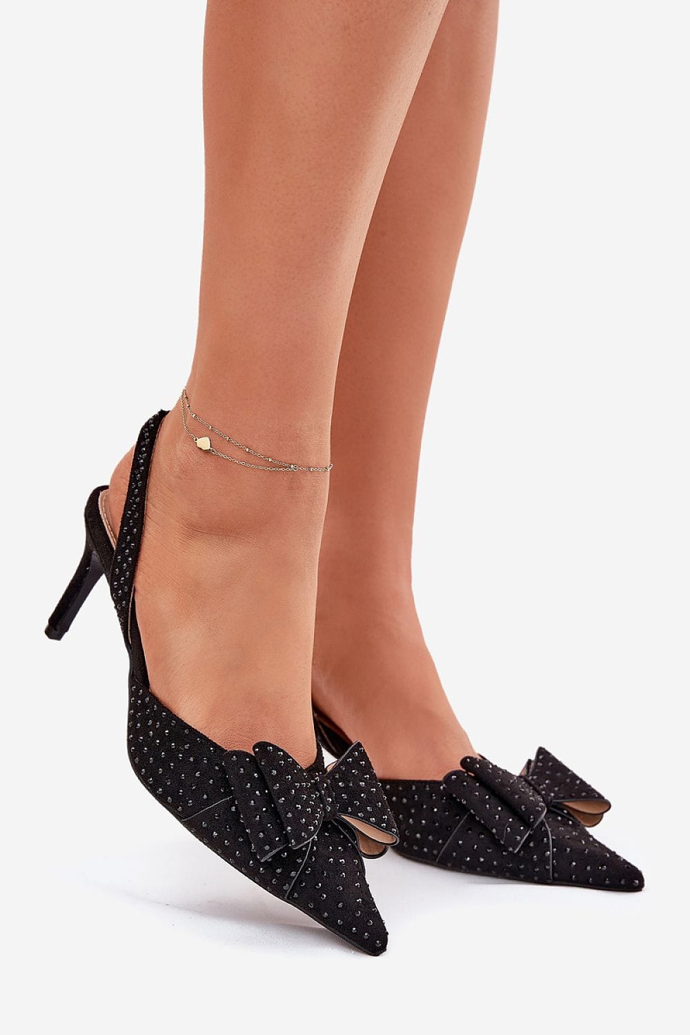 Women's Decorated High Heels Open Heel - ShalayeFashion
