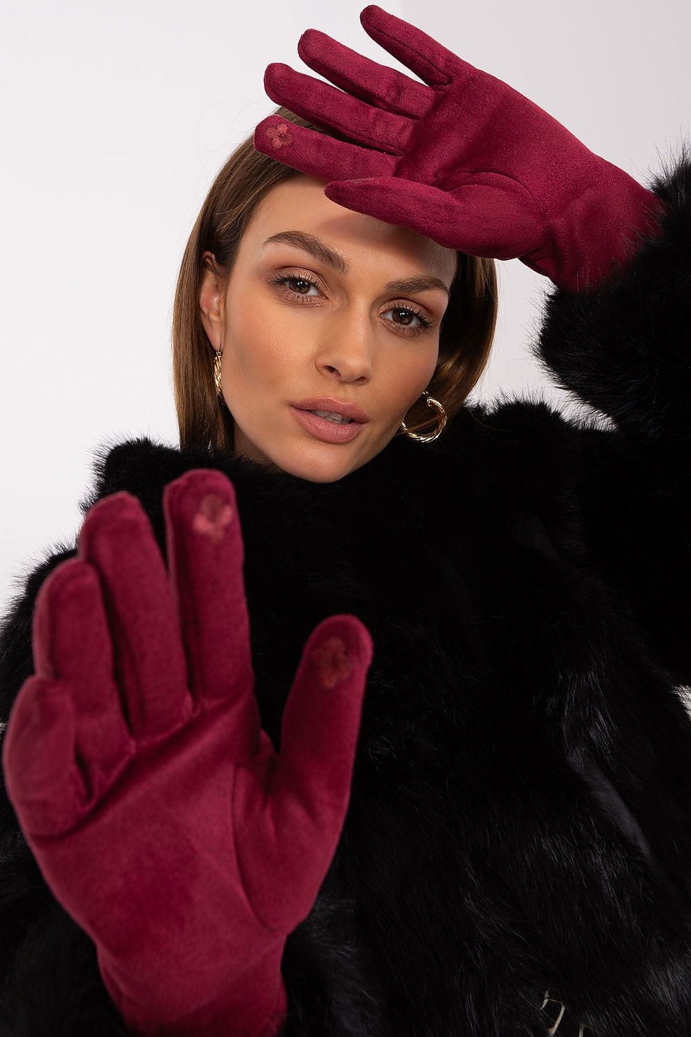 Women's Dual Material Touchscreen Gloves - ShalayeFashion