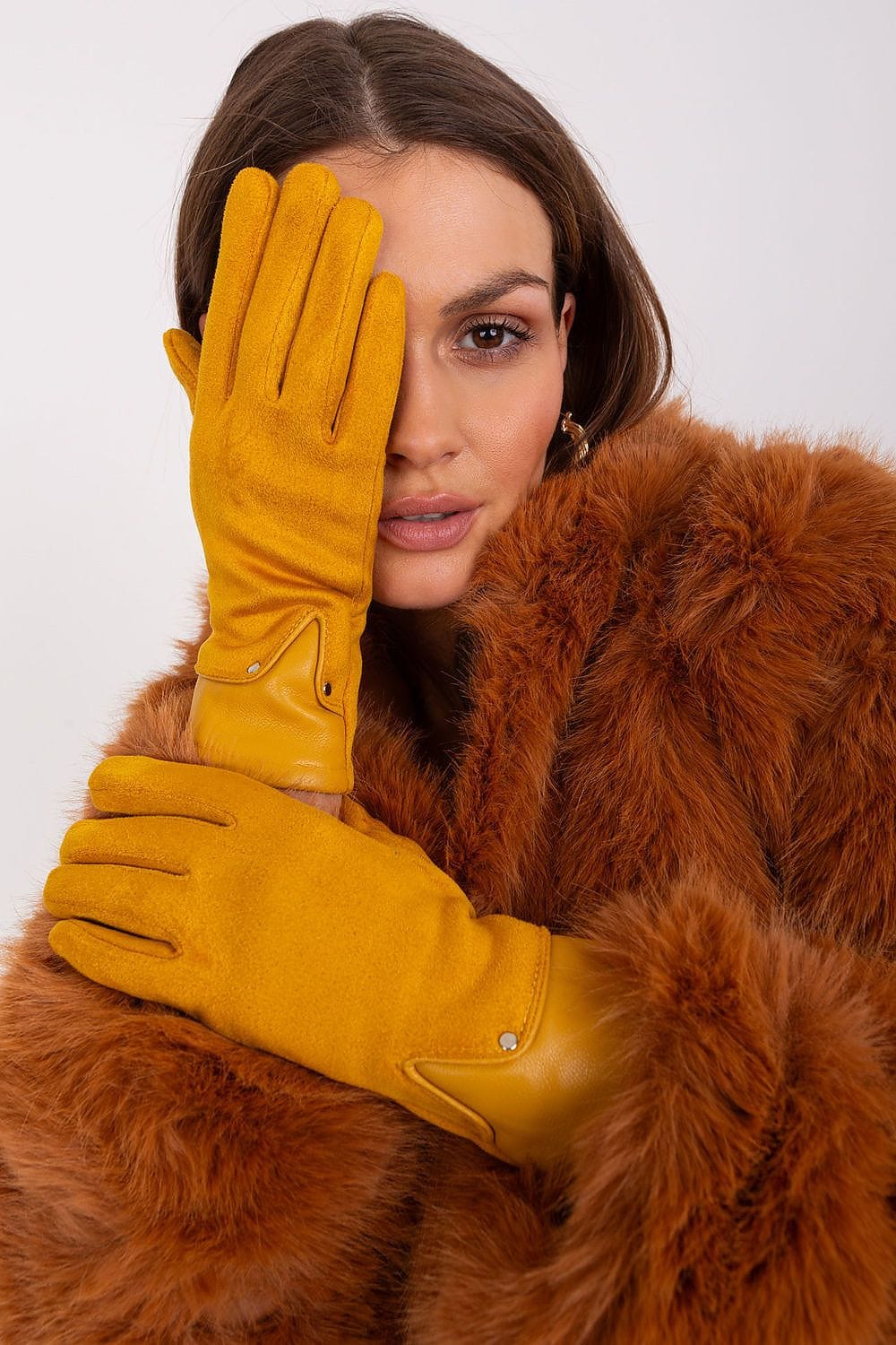 Women's Dual Material Touchscreen Gloves - ShalayeFashion