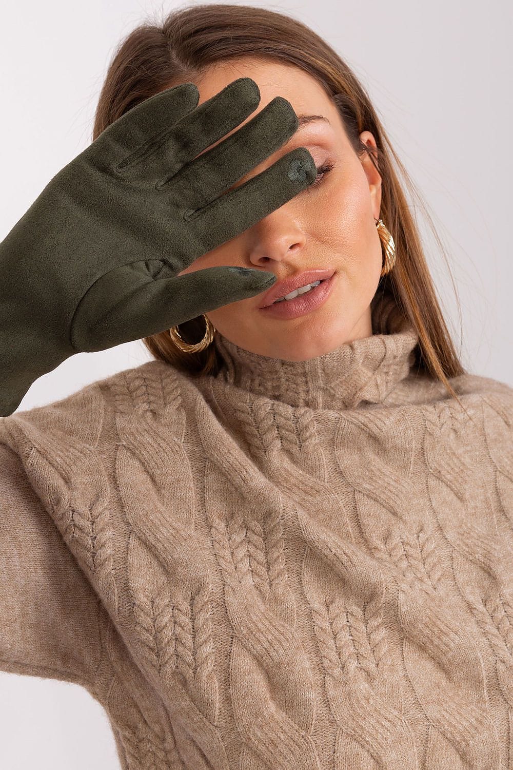 Women's Dual Material Touchscreen Gloves - ShalayeFashion