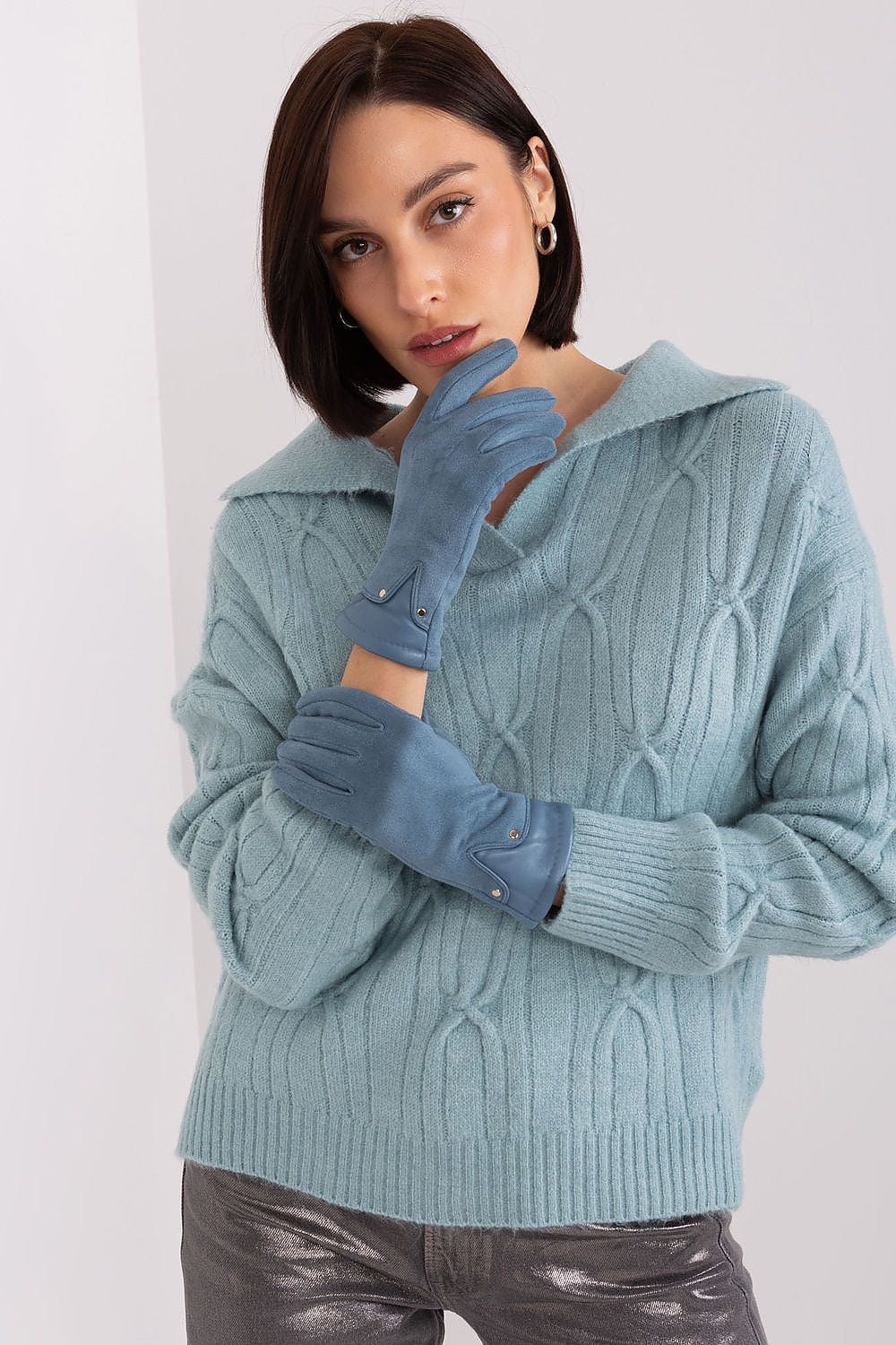 Women's Dual Material Touchscreen Gloves - ShalayeFashion