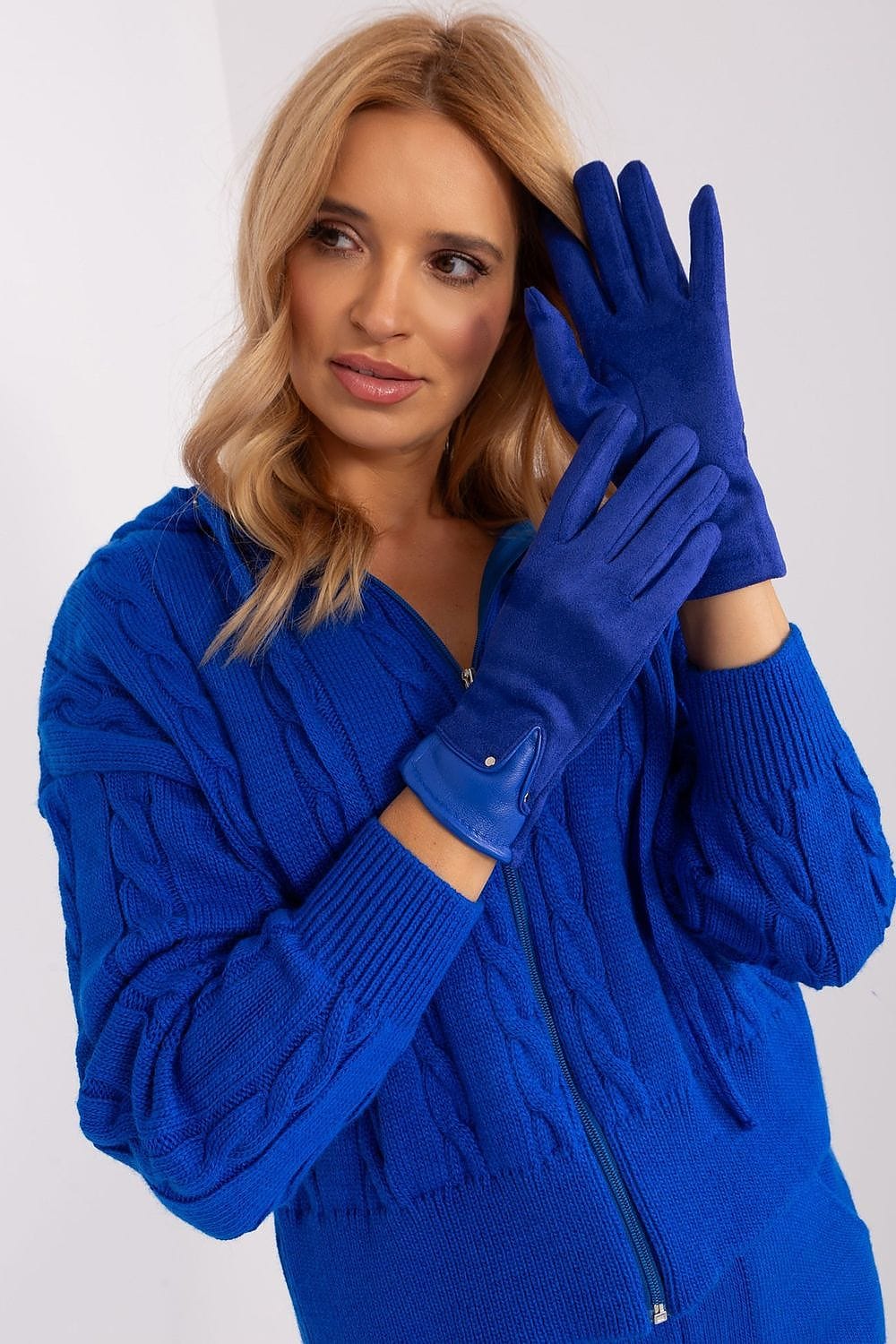 Women's Dual Material Touchscreen Gloves - ShalayeFashion