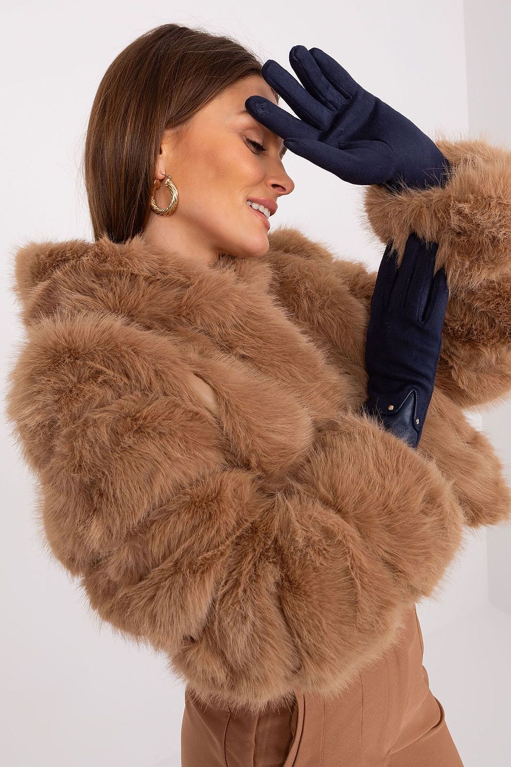 Women's Dual Material Touchscreen Gloves - ShalayeFashion