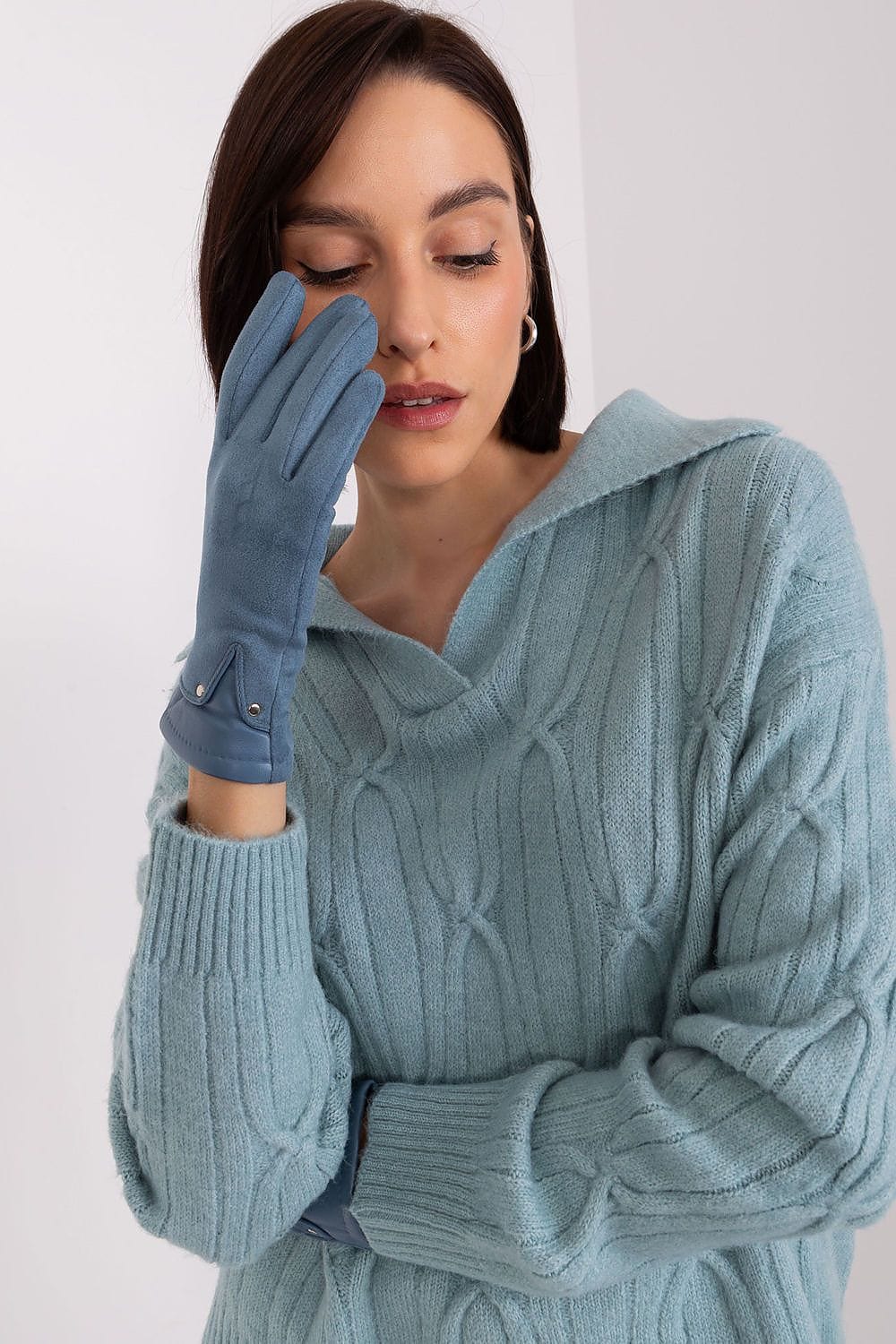 Women's Dual Material Touchscreen Gloves - ShalayeFashion