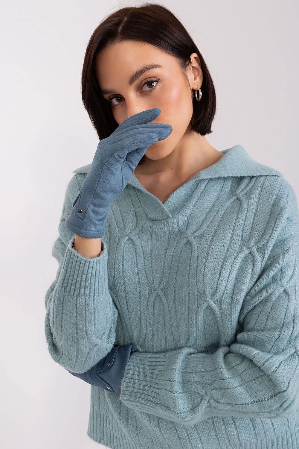 Women's Dual Material Touchscreen Gloves - ShalayeFashion