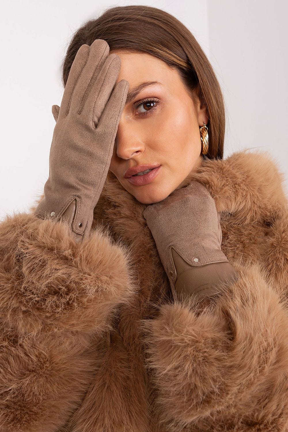 Women's Dual Material Touchscreen Gloves - ShalayeFashion