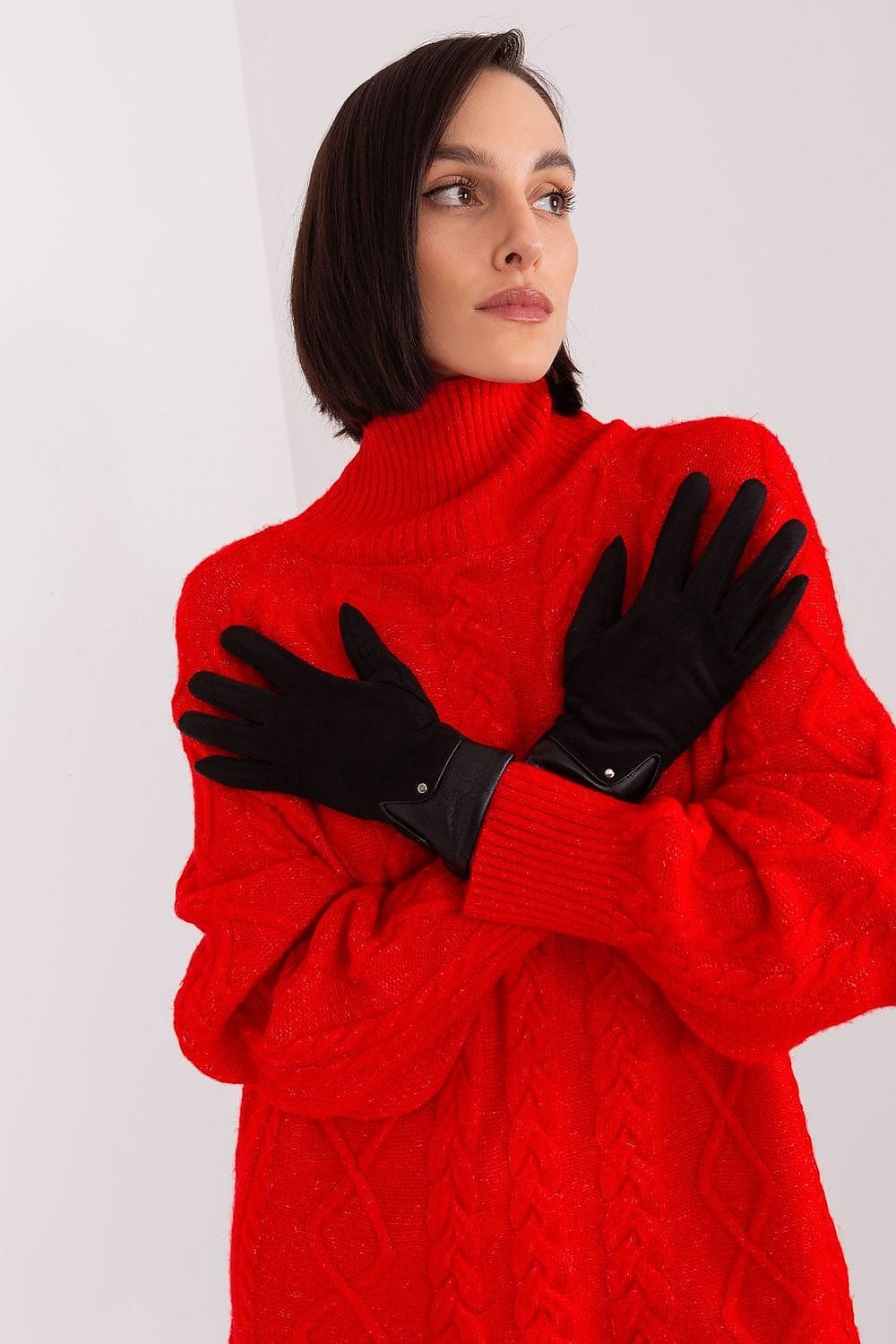Women's Dual Material Touchscreen Gloves - ShalayeFashion