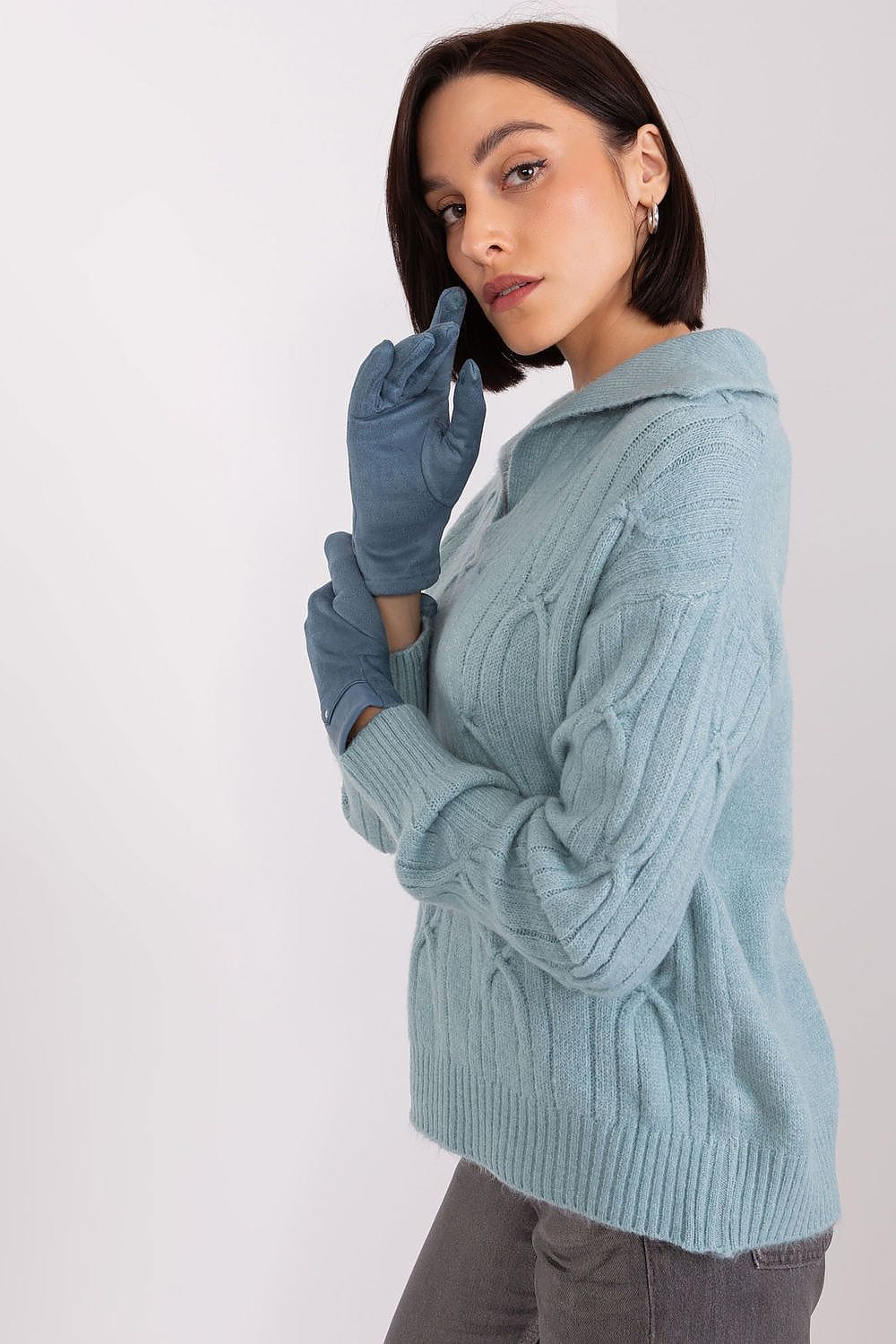 Women's Dual Material Touchscreen Gloves - ShalayeFashion