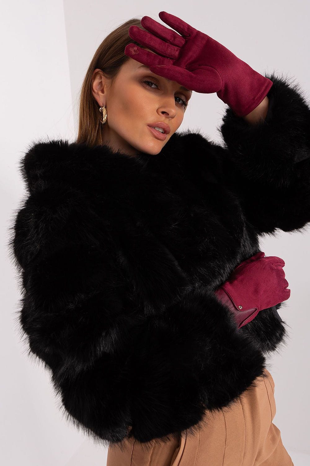 Women's Dual Material Touchscreen Gloves - ShalayeFashion