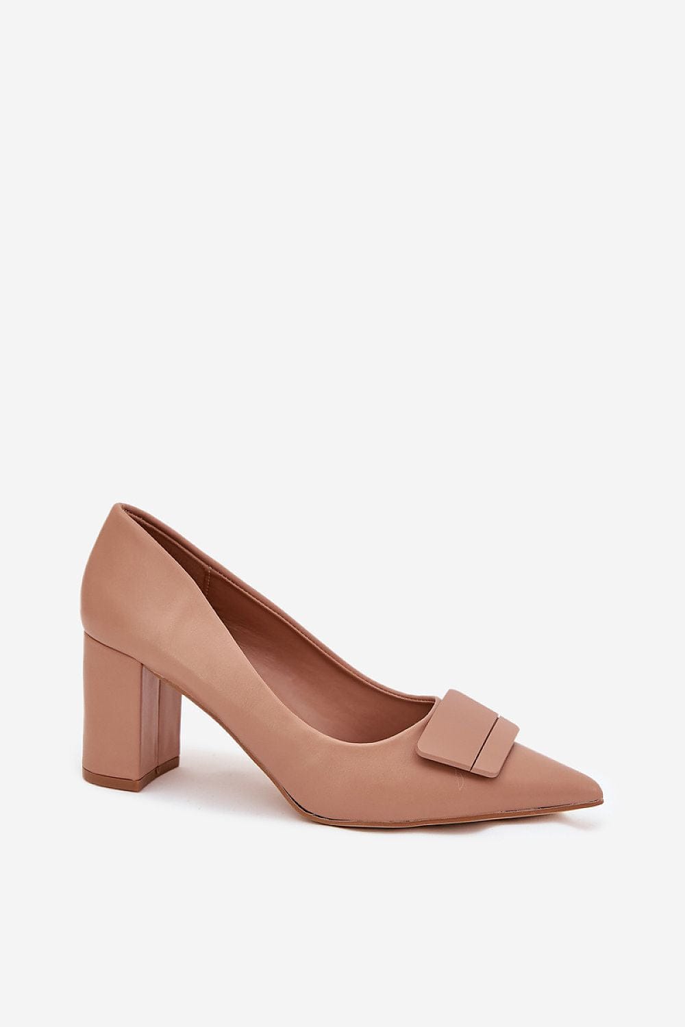 Women's Eco Leather Block Heel Decorative - ShalayeFashion