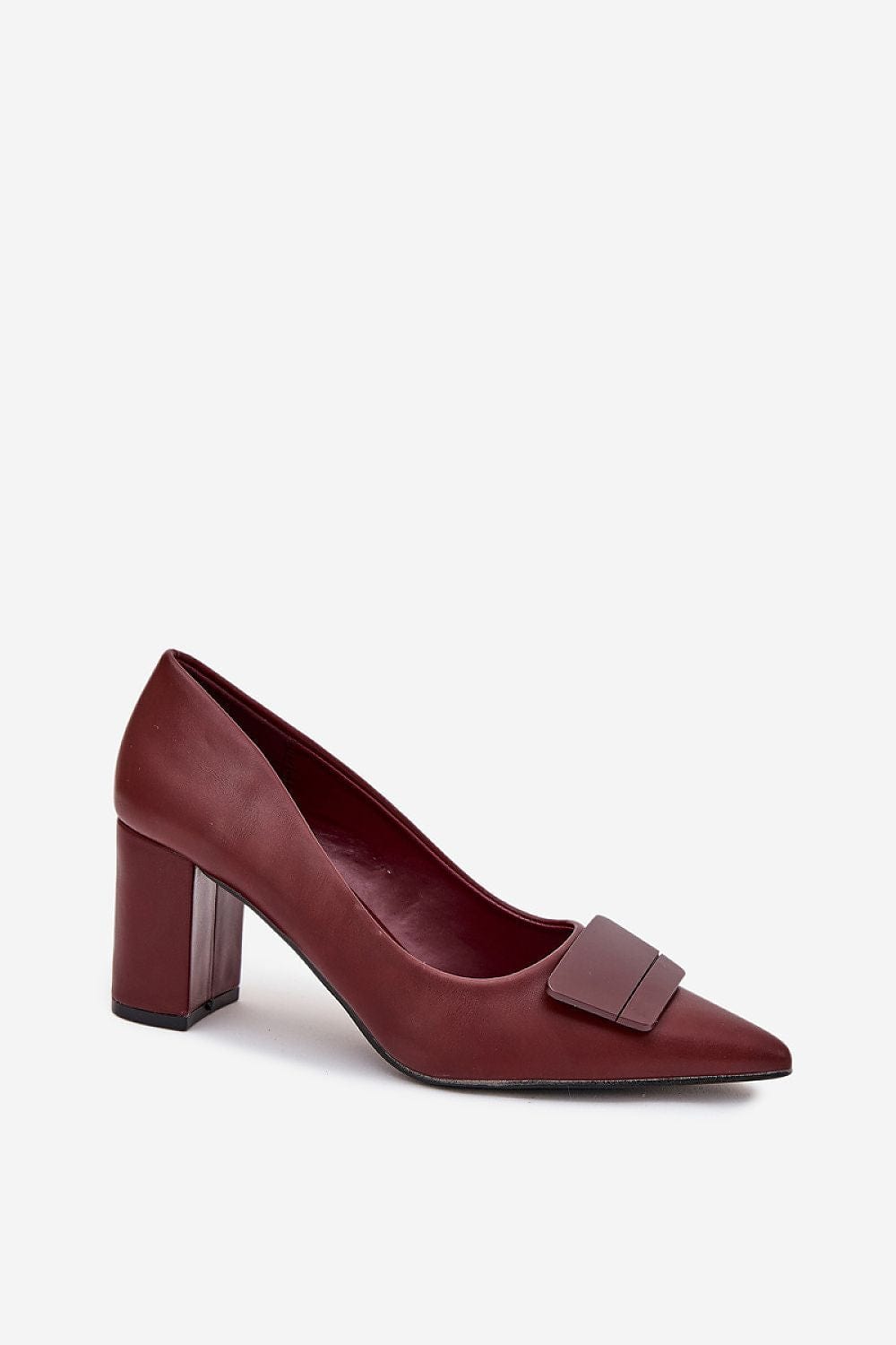 Women's Eco Leather Block Heel Decorative - ShalayeFashion