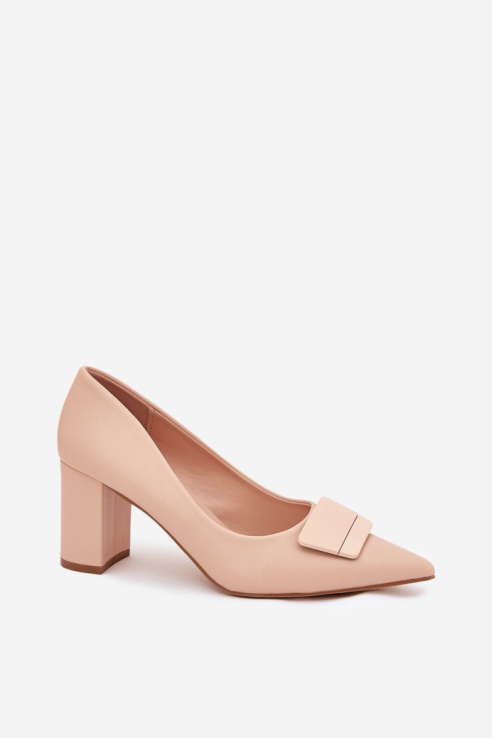 Women's Eco Leather Block Heel Decorative - ShalayeFashion