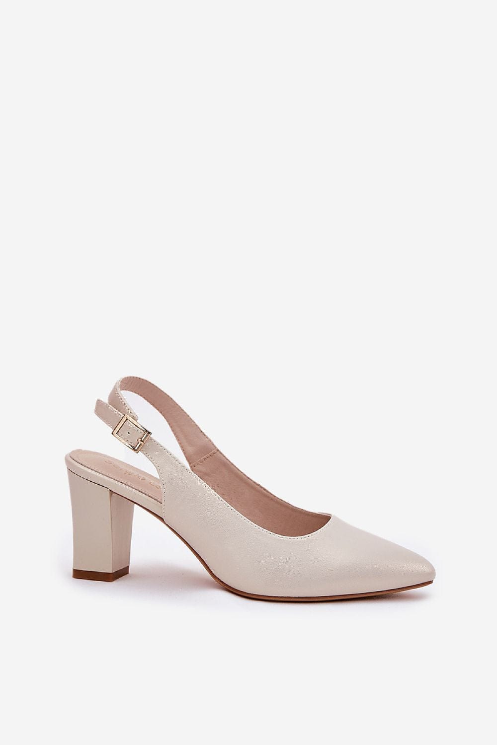 Women's Eco Leather Block Heel Pumps Ankle - ShalayeFashion