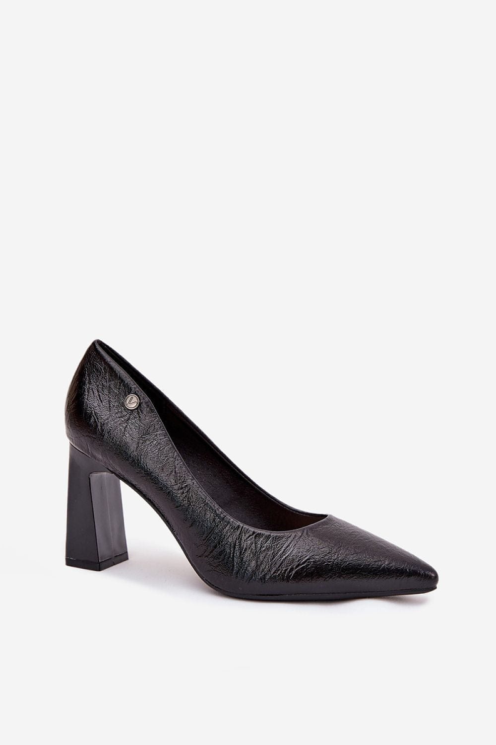 Women's Eco Leather Block Heel Pumps Classic - ShalayeFashion