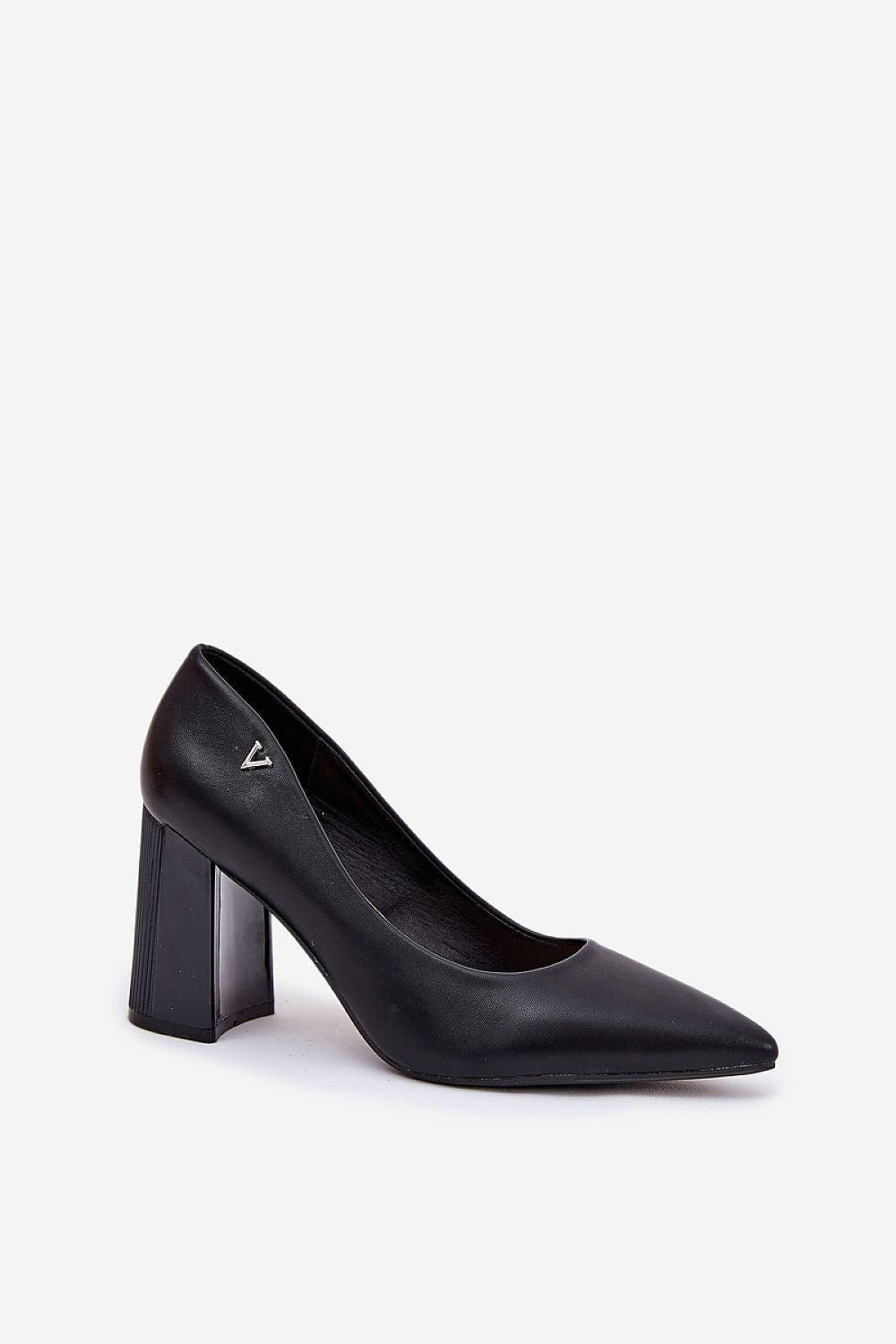 Women's Eco Leather Block Heel Pumps Elegant - ShalayeFashion