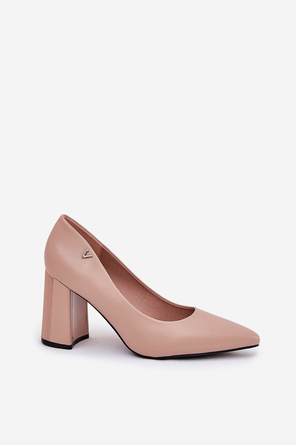 Women's Eco Leather Block Heel Pumps Elegant - ShalayeFashion