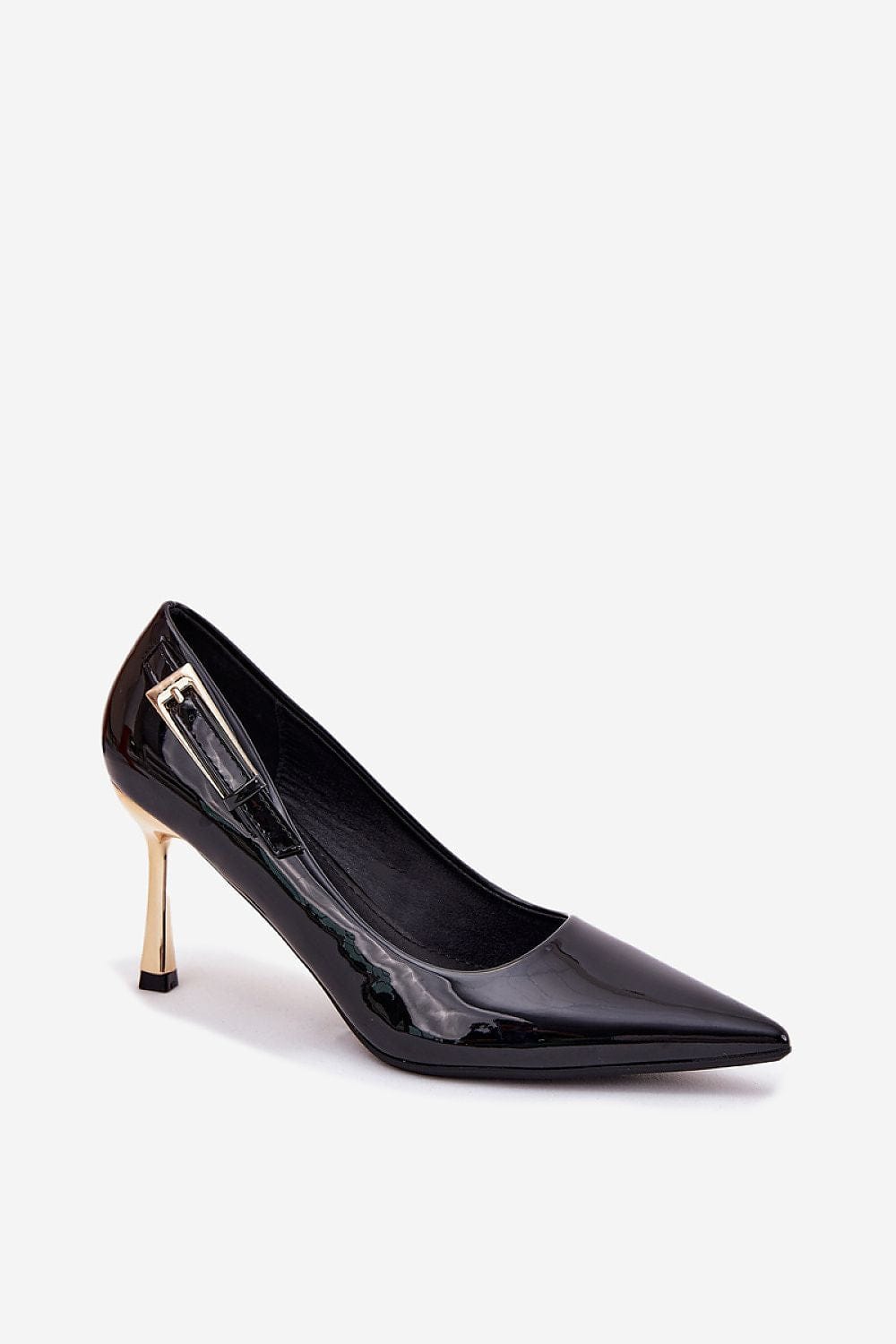 Women's Eco Leather High Heels Gold Heel - ShalayeFashion
