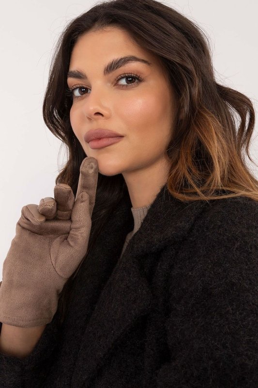 Women's Eco Leather Insulated Touchscreen Gloves Buttons - ShalayeFashion