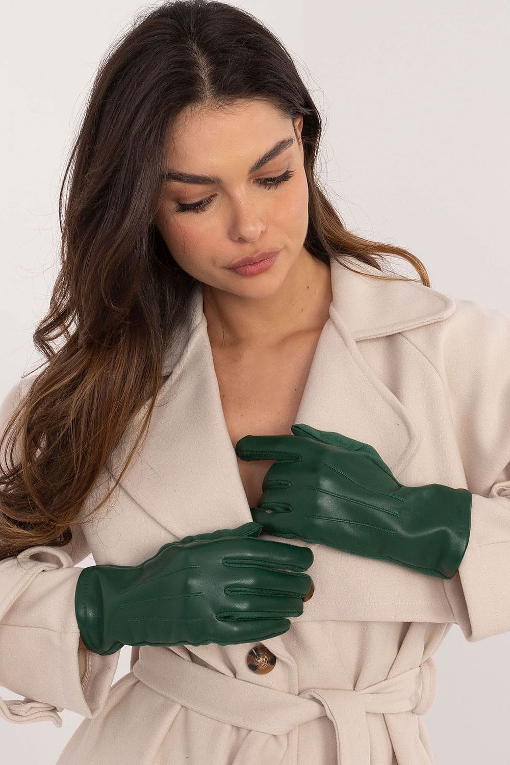 Women's Eco Leather Touchscreen Gloves - ShalayeFashion