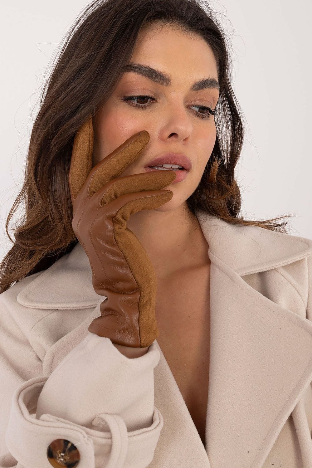 Women's Eco Leather Touchscreen Gloves - ShalayeFashion