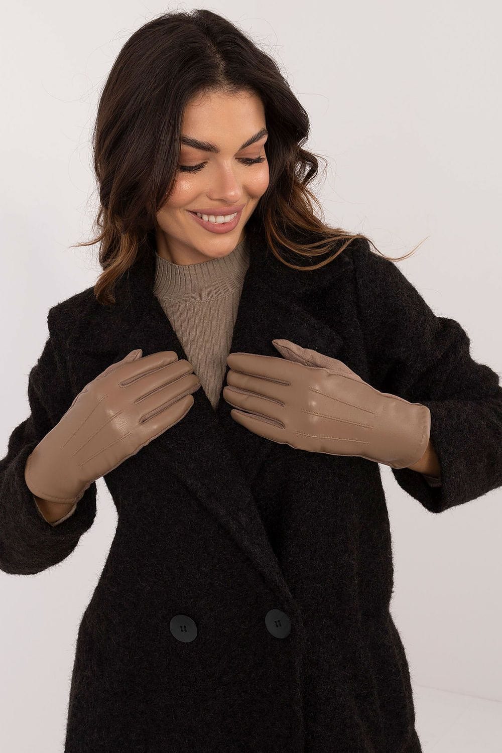 Women's Eco Leather Touchscreen Gloves - ShalayeFashion