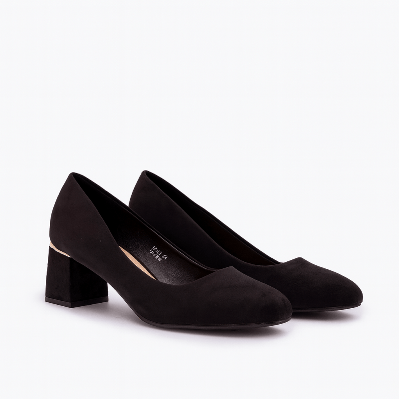 Women’s Eco Suede Block Heel Pumps - ShalayeFashion