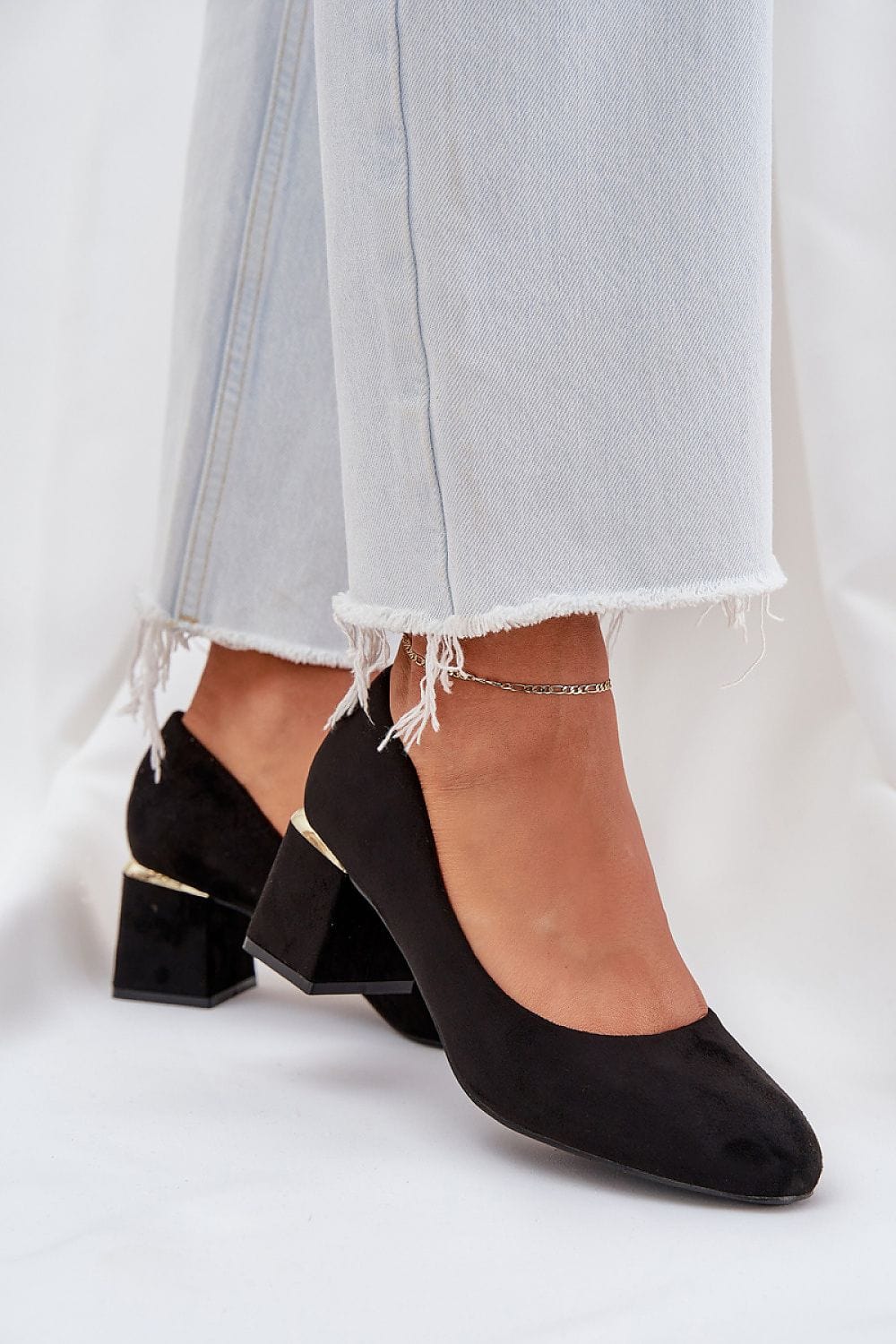 Women’s Eco Suede Block Heel Pumps - ShalayeFashion