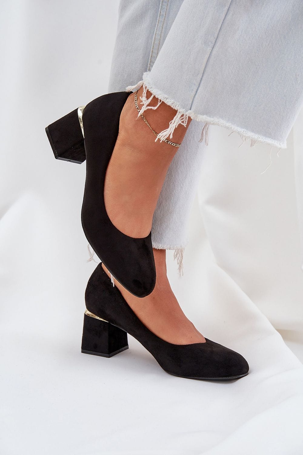 Women’s Eco Suede Block Heel Pumps - ShalayeFashion