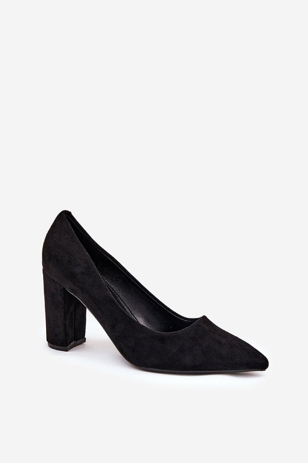 Women's Eco Suede Block Heel Pumps Pointed - ShalayeFashion