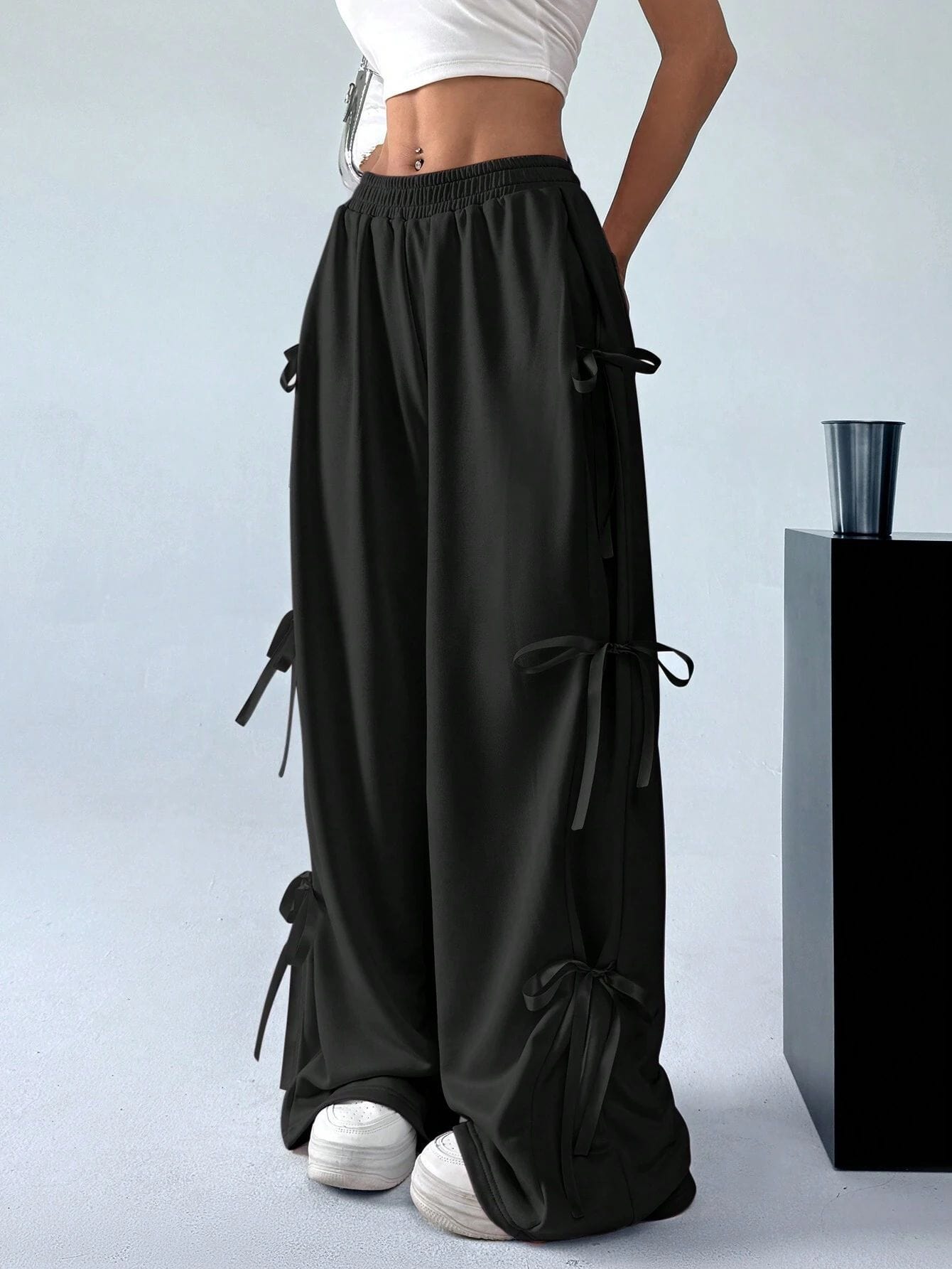 Women’s Elastic Waist Straight Pants - ShalayeFashion