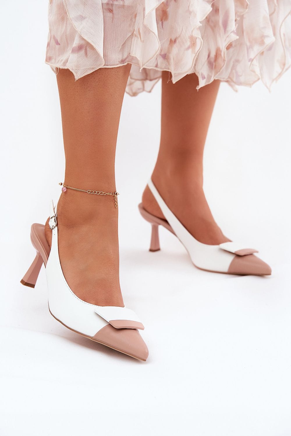 Women's Elegant Eco Leather Heels Open - ShalayeFashion