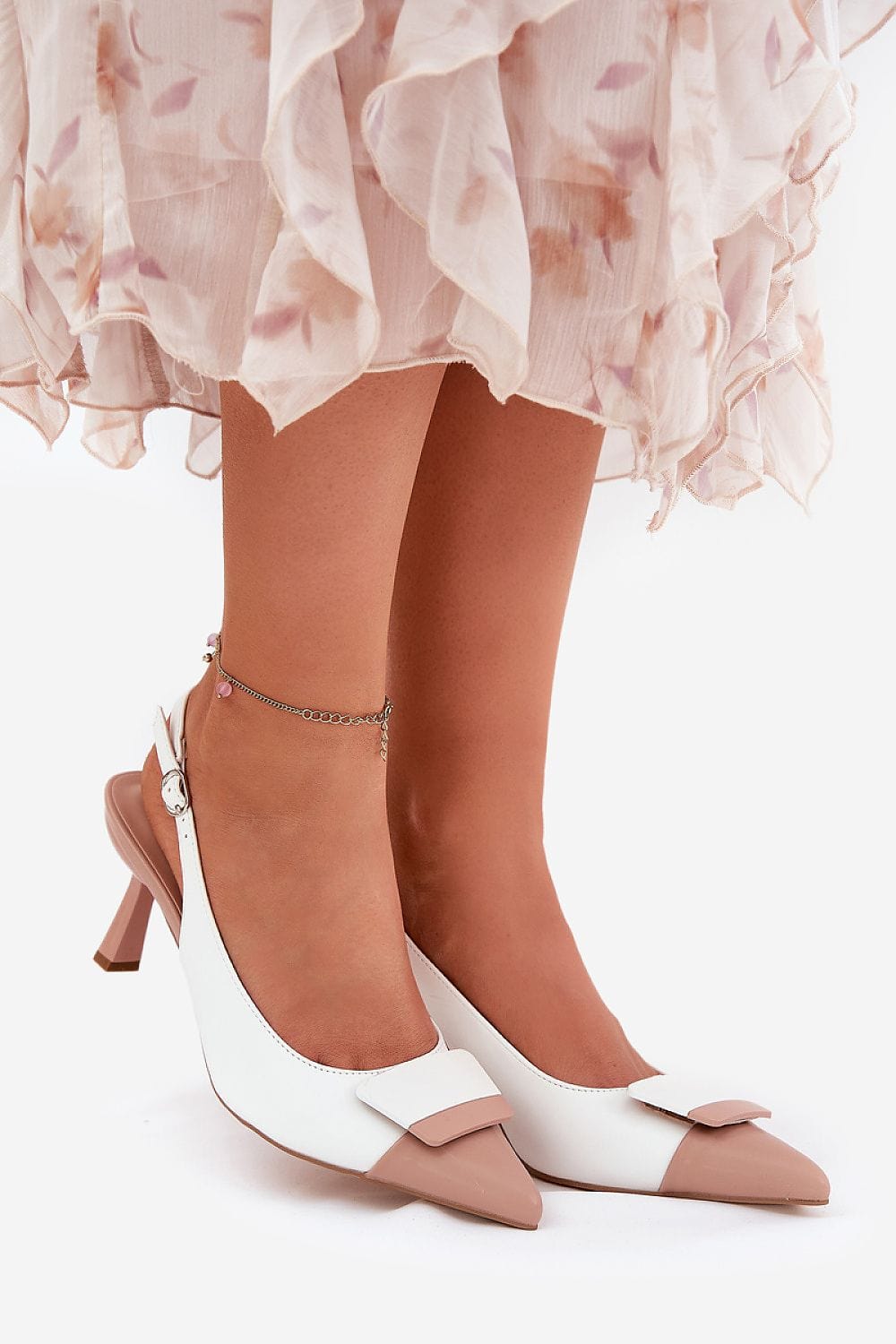 Women's Elegant Eco Leather Heels Open - ShalayeFashion