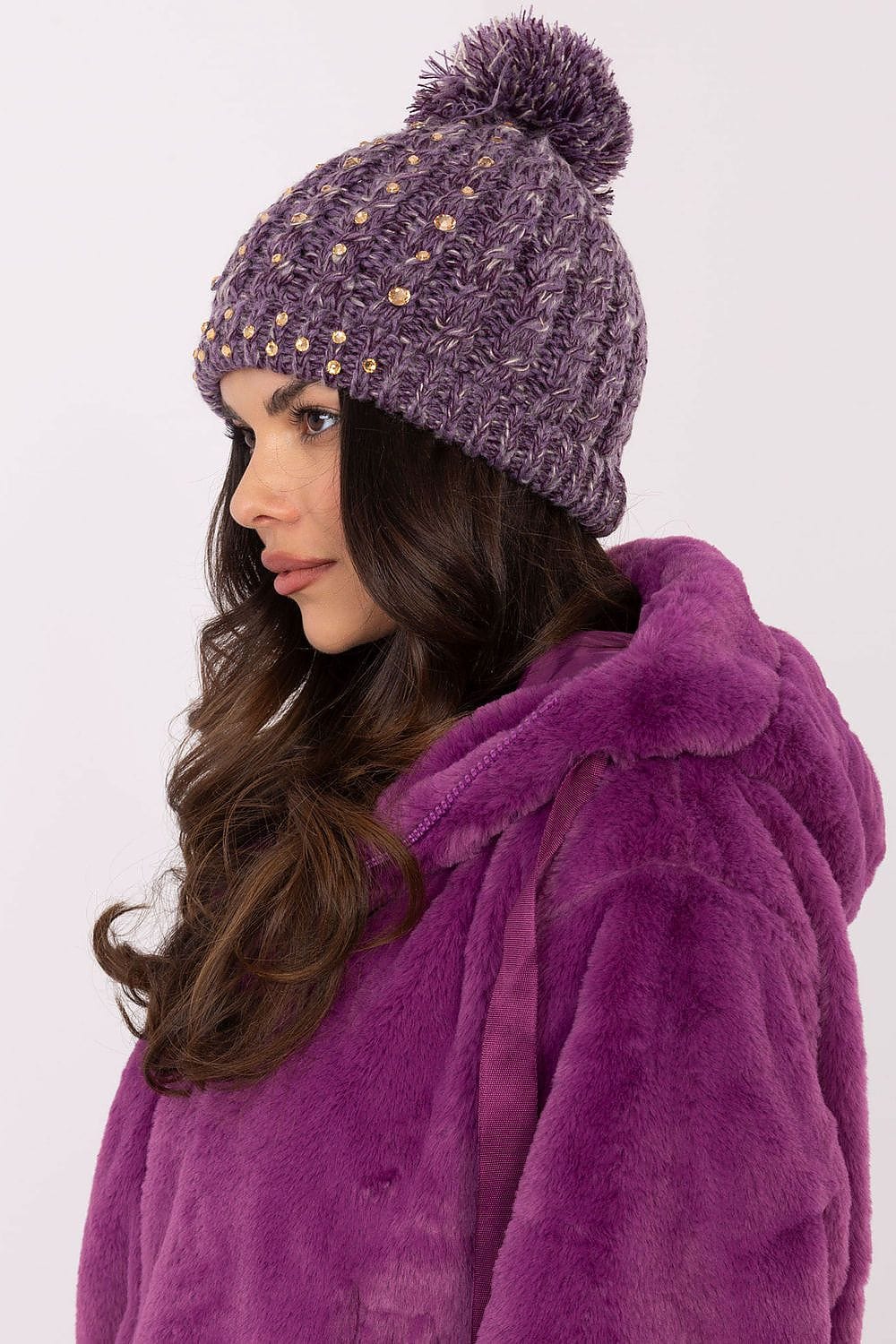 Women's Elegant Zircon Beanie Pom - Pom - ShalayeFashion