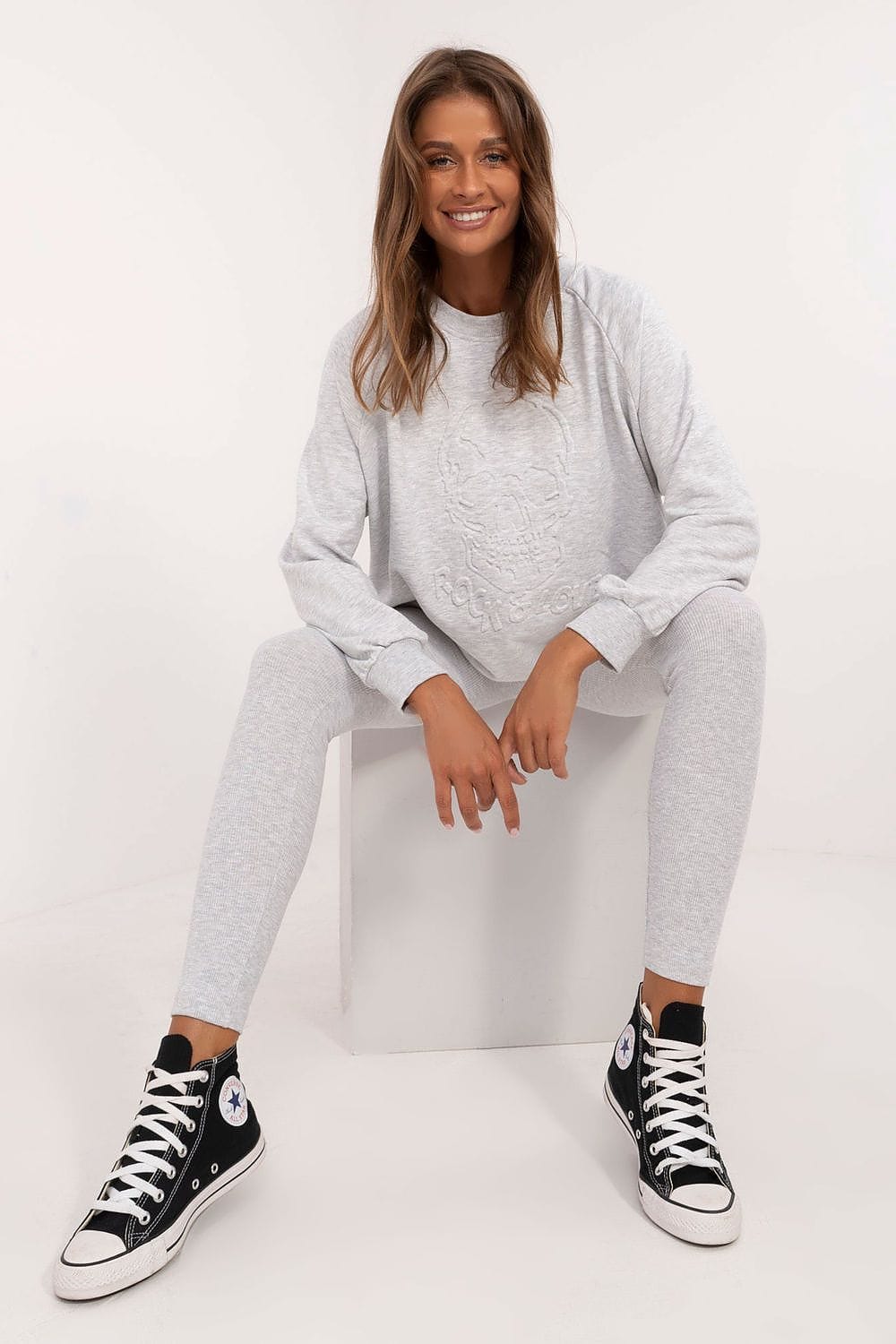 Women’s Embossed Cotton Leggings Set - ShalayeFashion