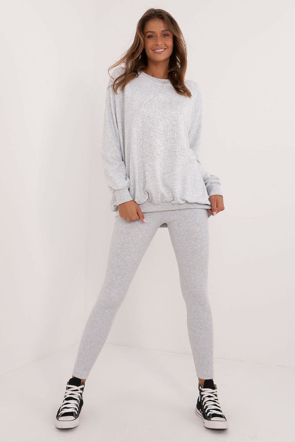 Women’s Embossed Cotton Leggings Set - ShalayeFashion