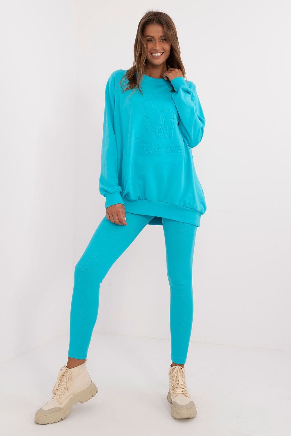 Women’s Embossed Cotton Leggings Set - ShalayeFashion