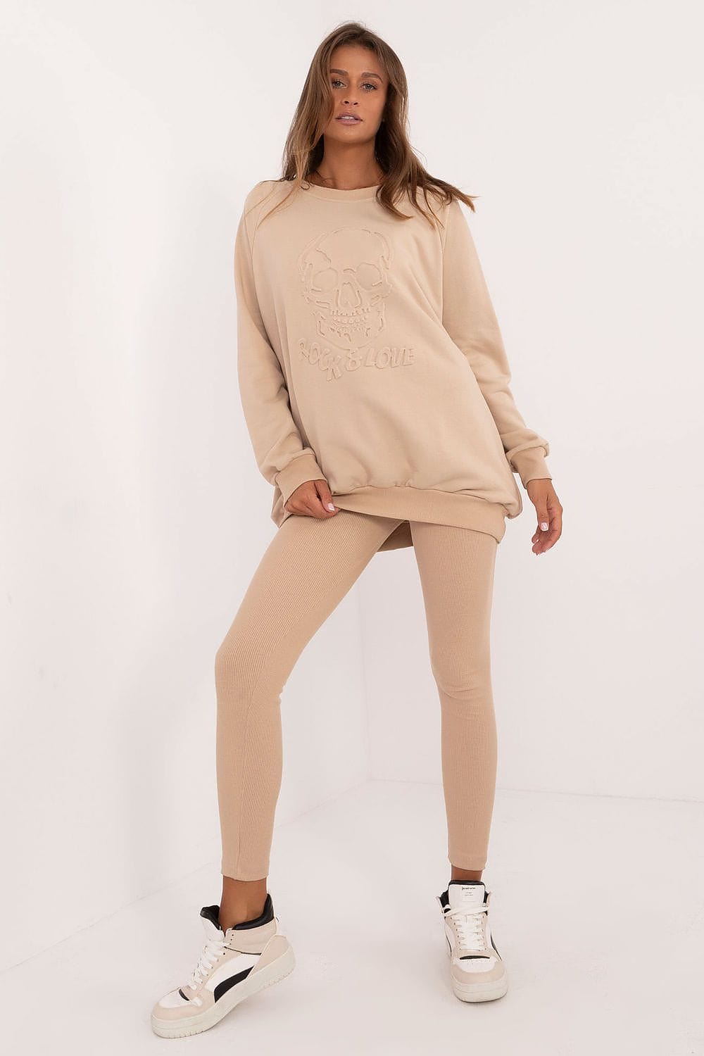 Women’s Embossed Cotton Leggings Set - ShalayeFashion