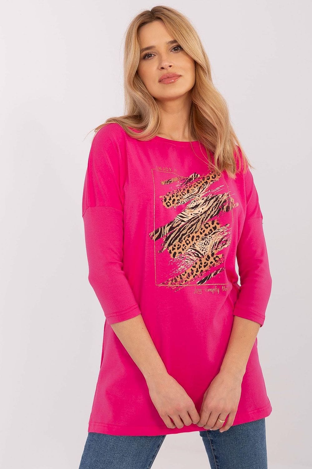 Women’s Extended Animal Motif Blouse - ShalayeFashion