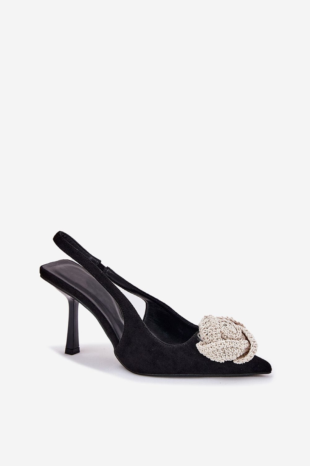 Women's Faux Suede High Heels Open Heel - ShalayeFashion