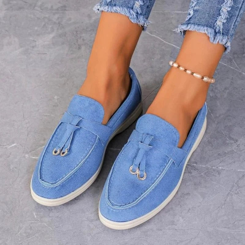 Women’s Faux Suede Slip - On Loafers - ShalayeFashion