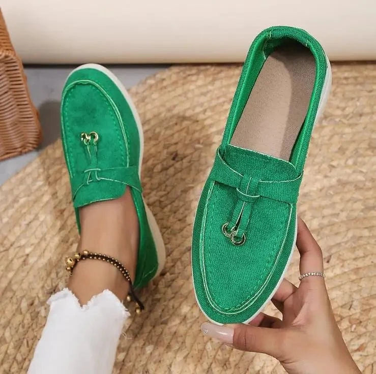 Women’s Faux Suede Slip - On Loafers - ShalayeFashion