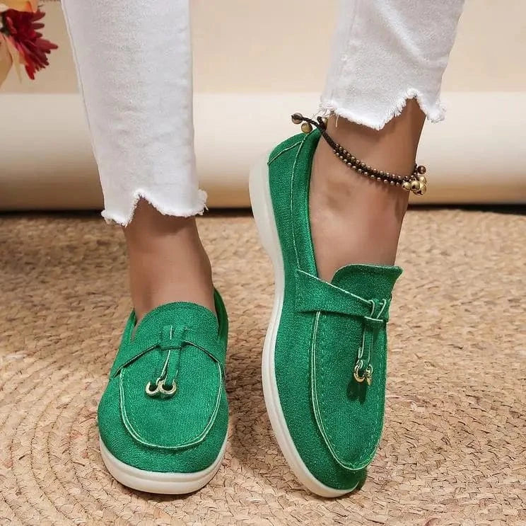 Women’s Faux Suede Slip - On Loafers - ShalayeFashion