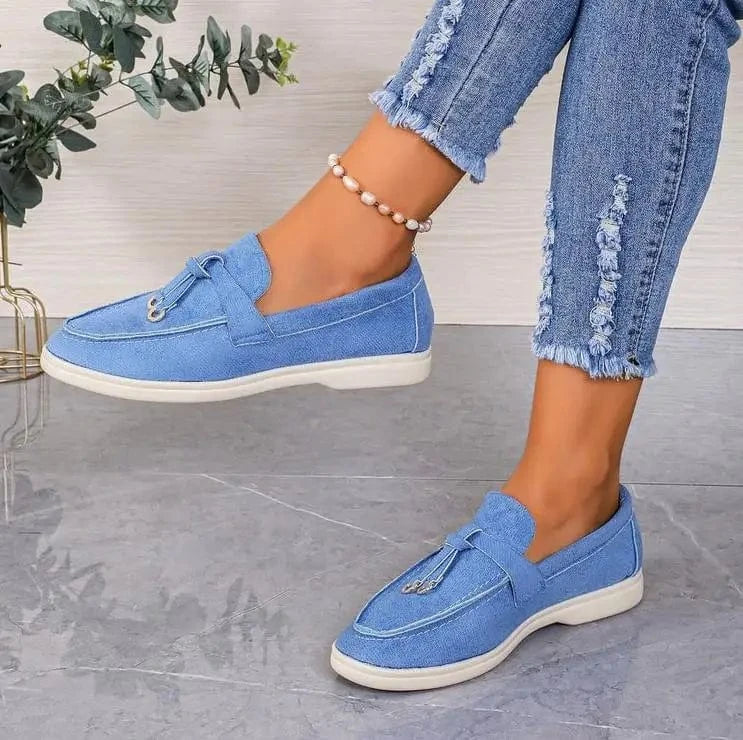 Women’s Faux Suede Slip - On Loafers - ShalayeFashion