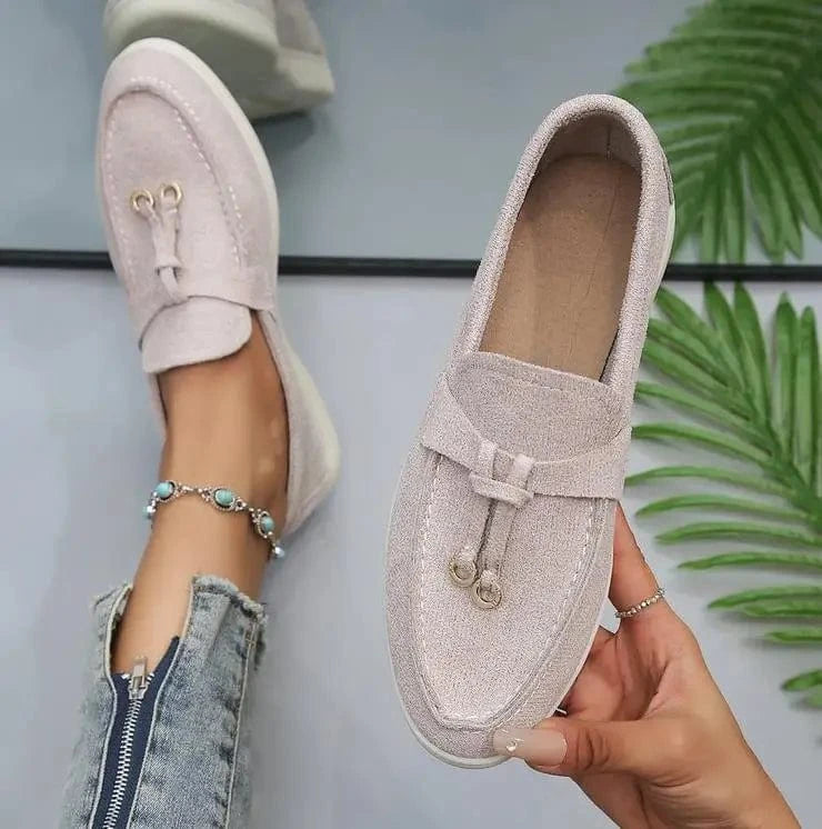 Women’s Faux Suede Slip - On Loafers - ShalayeFashion