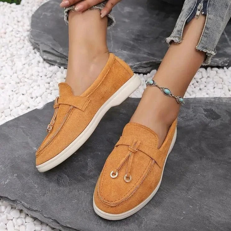 Women’s Faux Suede Slip - On Loafers - ShalayeFashion