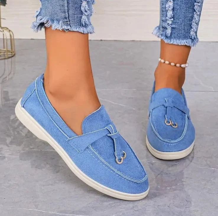 Women’s Faux Suede Slip - On Loafers - ShalayeFashion