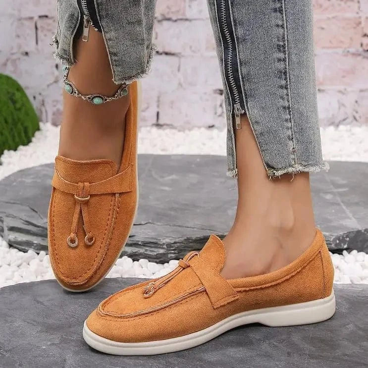 Women’s Faux Suede Slip - On Loafers - ShalayeFashion
