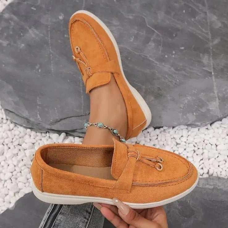 Women’s Faux Suede Slip - On Loafers - ShalayeFashion